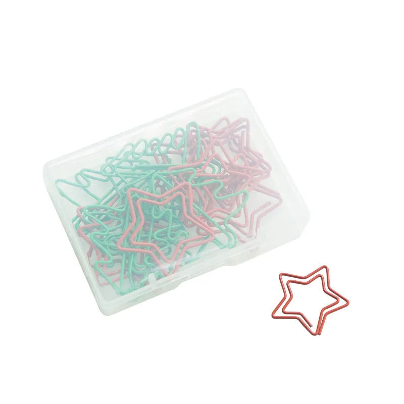 18 Christmas shaped coloured metal paper clips for festive document organisation