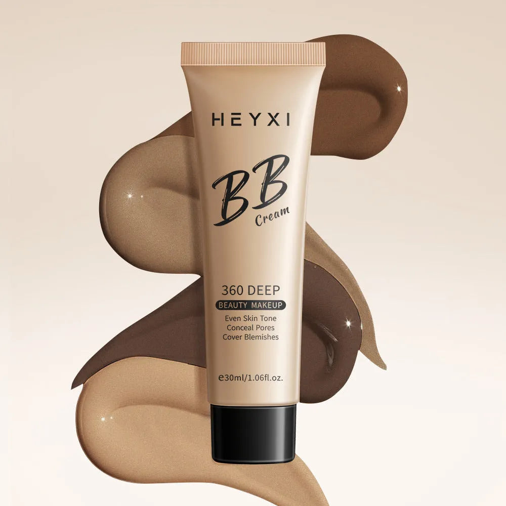 Waterproof BB cream tube in four colour shades: 01, 02, 03, and 04