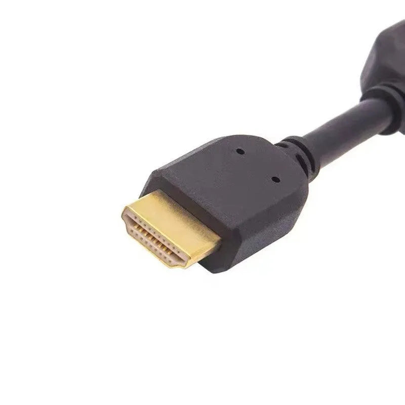 Black HDMI male to female extension cable 10cm length gold plated plug TPE jacket
