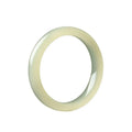 A polished natural jade round bar bracelet showing a winding silk texture on its surface.