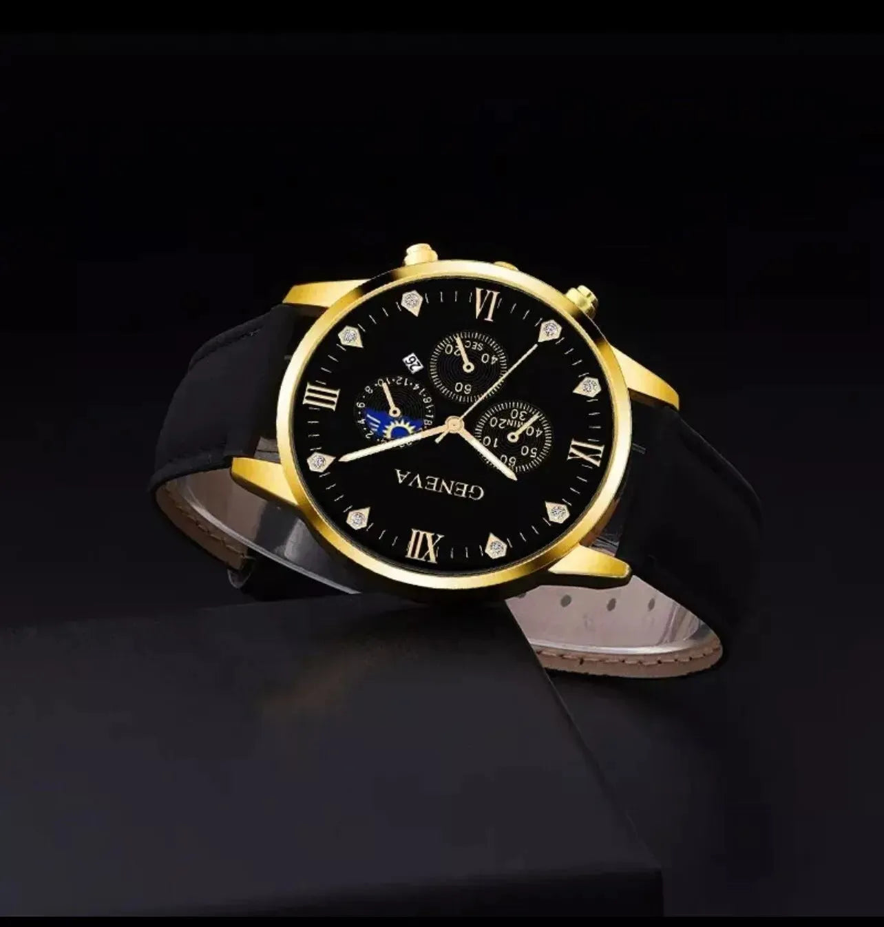 Fashion belt quartz watch with bracelet in Suit 9 colour on display