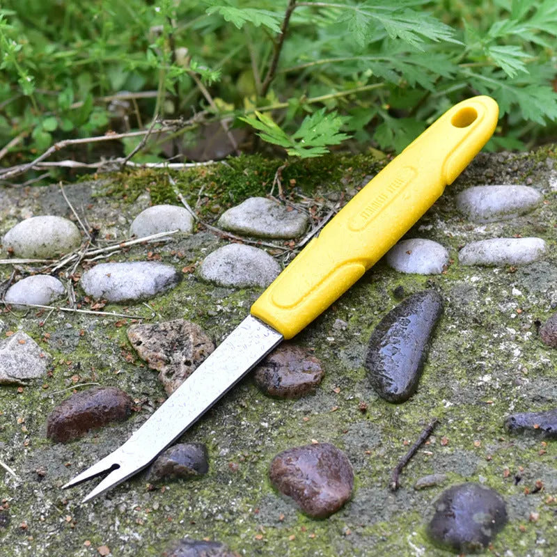 3CR13 stainless steel weeding grass fork with plastic handle, 210mm length