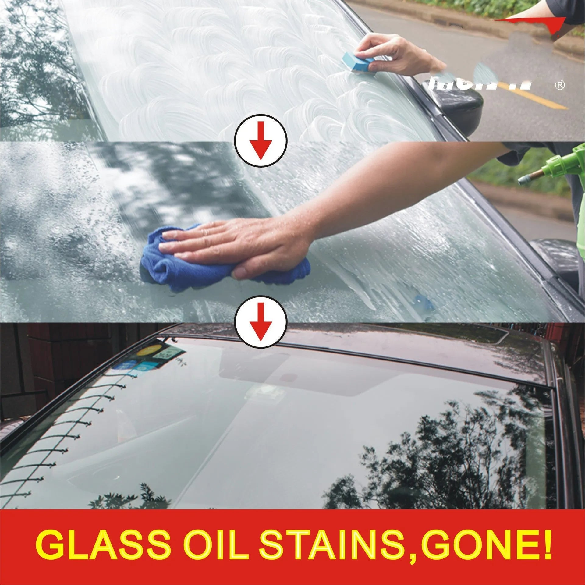 15ml white bottle of car glass anti-fog spray with English packaging for rain repellent treatment