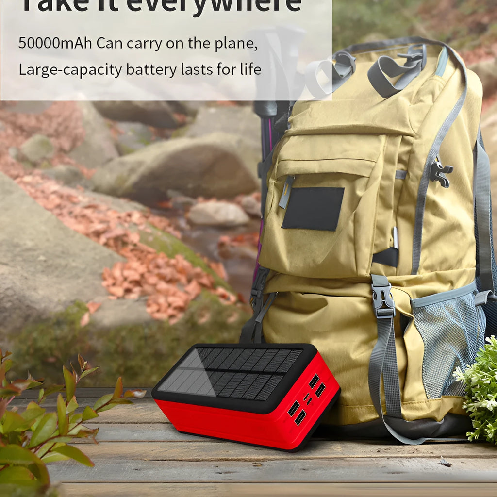 Solar wireless power bank in multiple colours showing creative design and charging surface.
