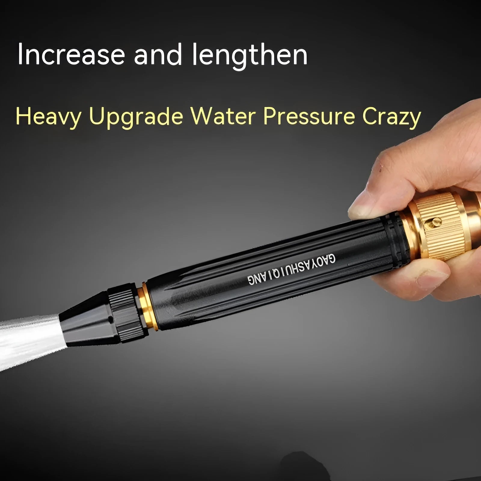 Black diamond alloy car washing gun with straight spray design for vehicle and household cleaning