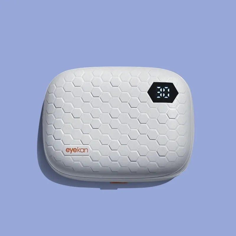Pearl white automatic electric ultrasonic flushing instrument for cleaning invisible glasses.