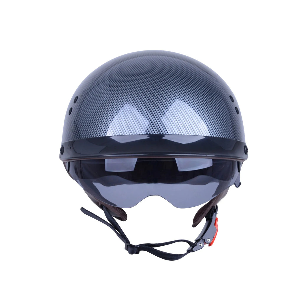 Retro full-face motorcycle helmet in ABS material, available in multiple colours for commuting