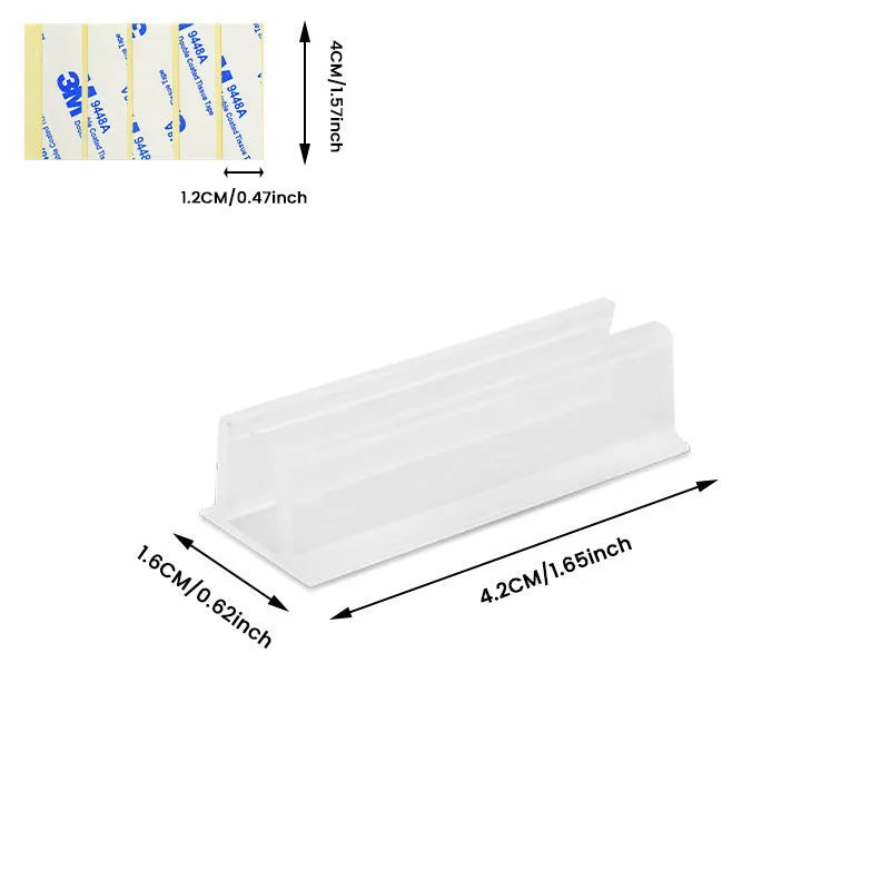 Plastic sticky wall-mounted cable bracket for punch-free bedside data cable organisation