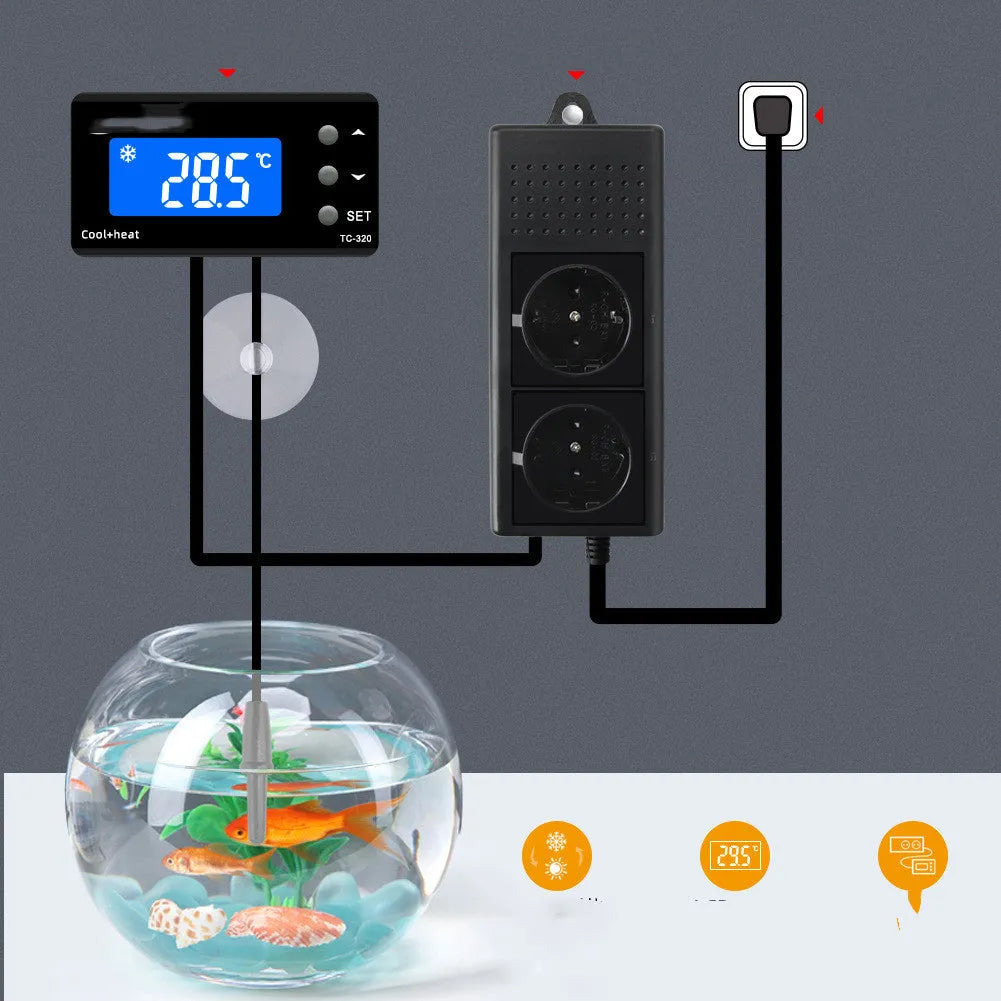 Pet temperature controller with split socket, 220V, automatic refrigeration and heating, 170x70mm