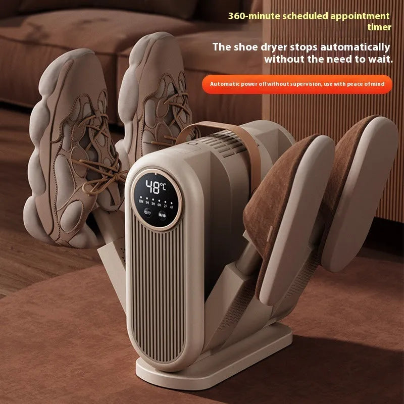 Portable foldable shoe dryer with timer, 180W, compatible with UK EU US CN plugs