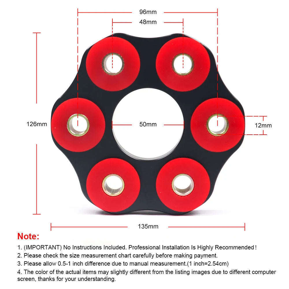 Red polyurethane and aluminium drive shaft connecting plate bracket for BMW E46 E36 E30 M3