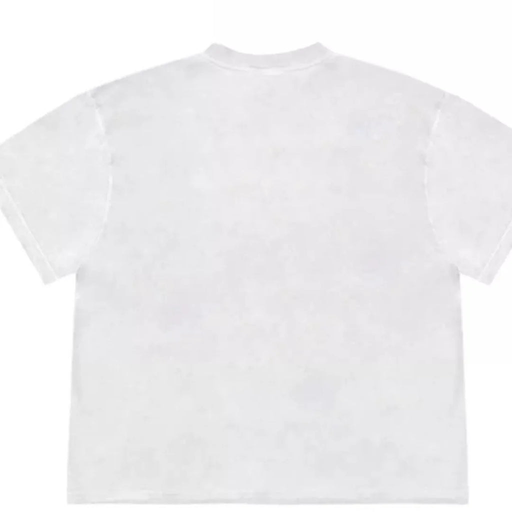 Loose fit short sleeve t-shirt with patchwork fruit print design in ice oxygen cotton