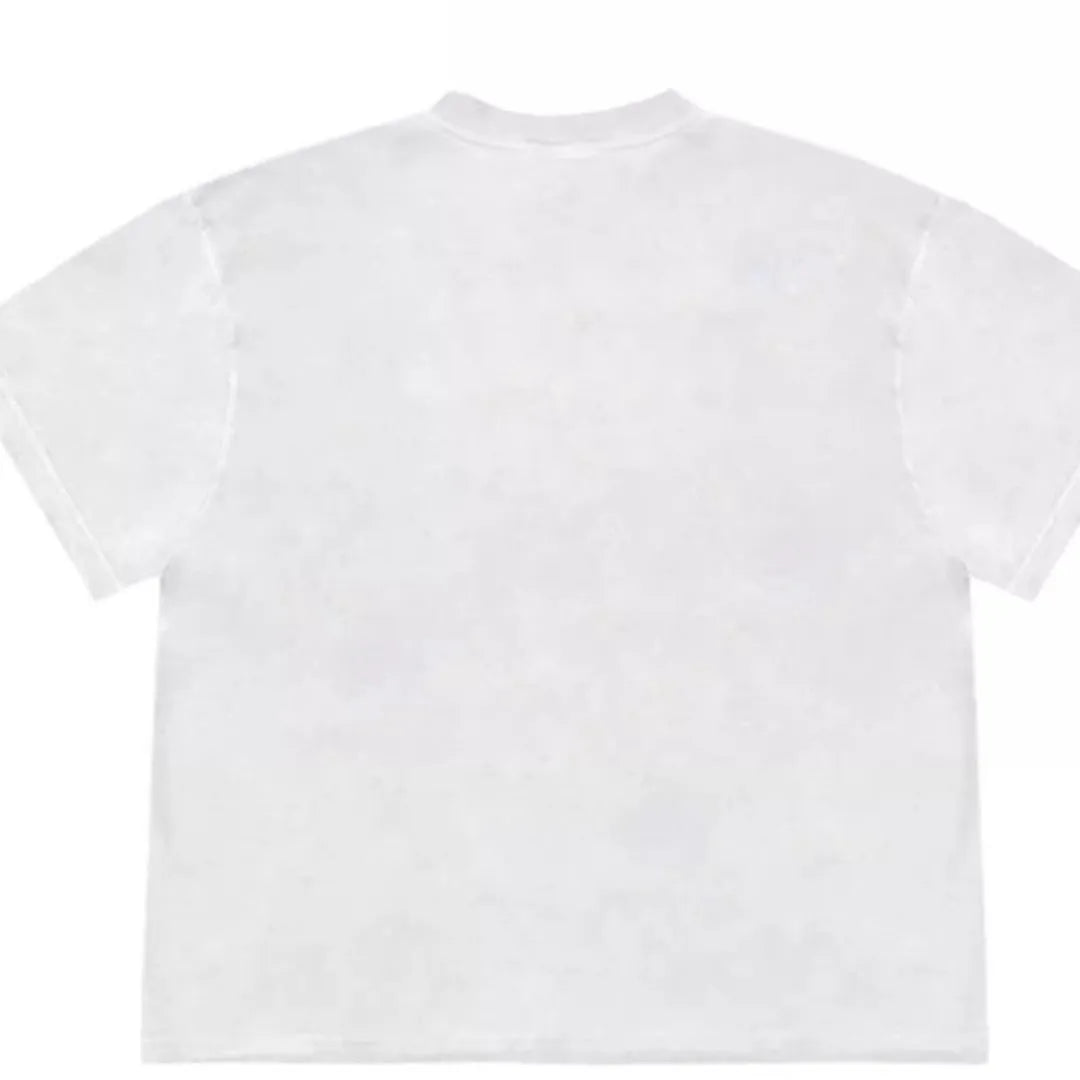 Loose fit short sleeve t-shirt with patchwork fruit print design in ice oxygen cotton