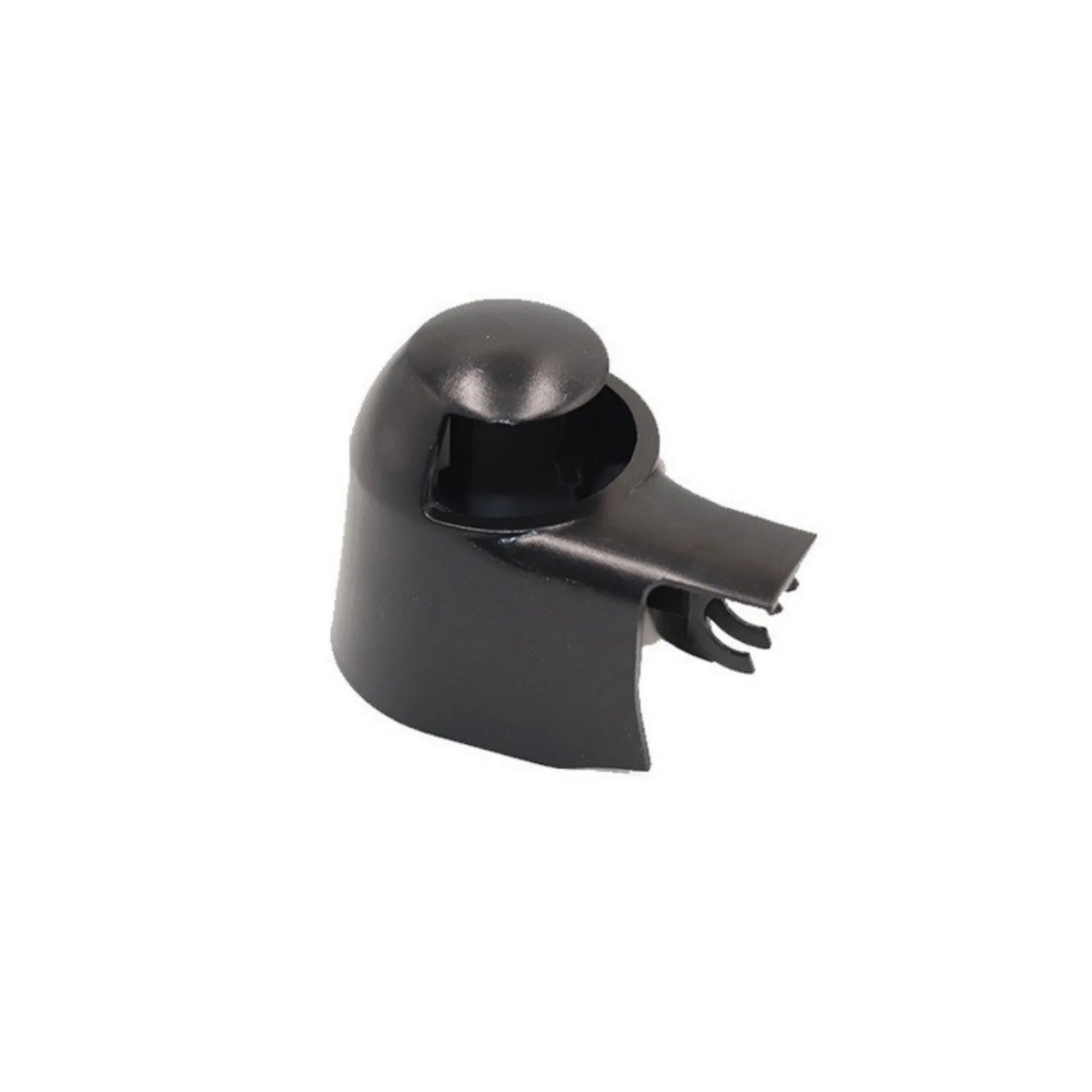 Black plastic rear wiper cover nozzle for Volkswagen car models.