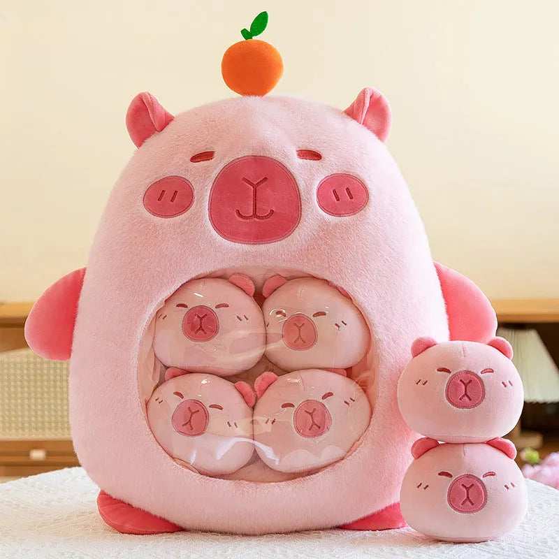 45cm cartoon snack bag plush toy in white lamb colour on a sofa