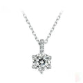 Moissanite 925 silver starry sky pendant necklace on O-ring chain, adjustable 41-50cm, natural style