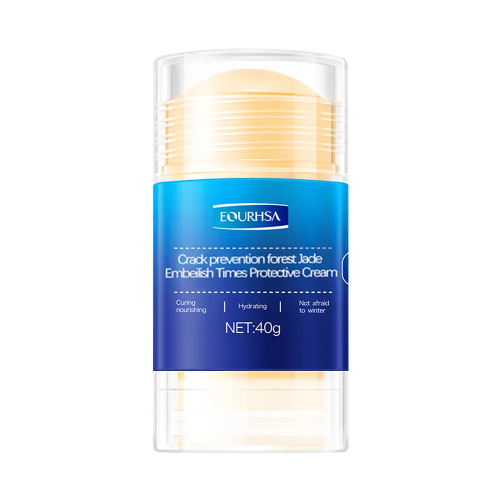 Moisturiser solid stick balm for hands and feet shown with eight scent options