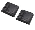 Two black wireless car LED welcome door projection lights with 3D logo display, plastic housing