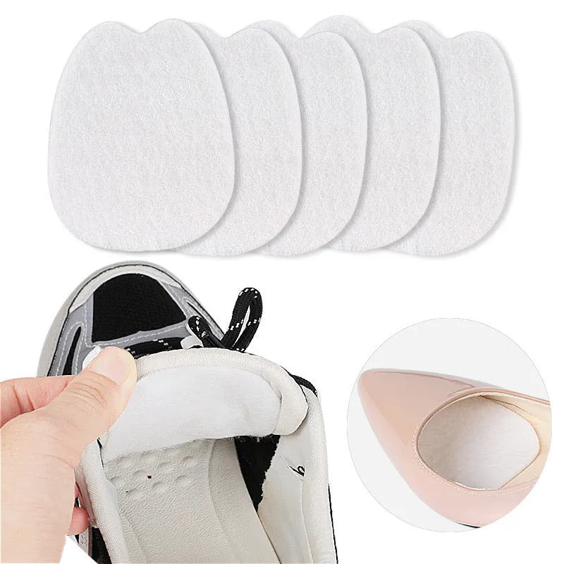 White thin felt anti-wear shoe tongue sticker for front palm protection.