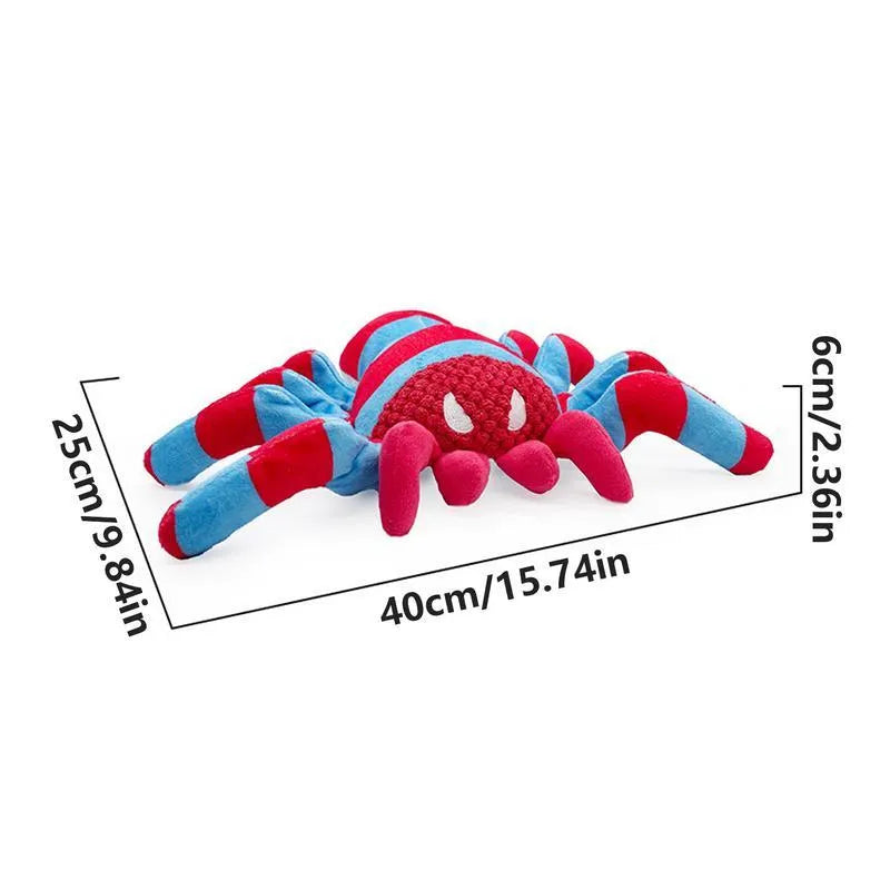 Red plush teddy bear dog toy for medium and large breed chewing and teeth cleaning