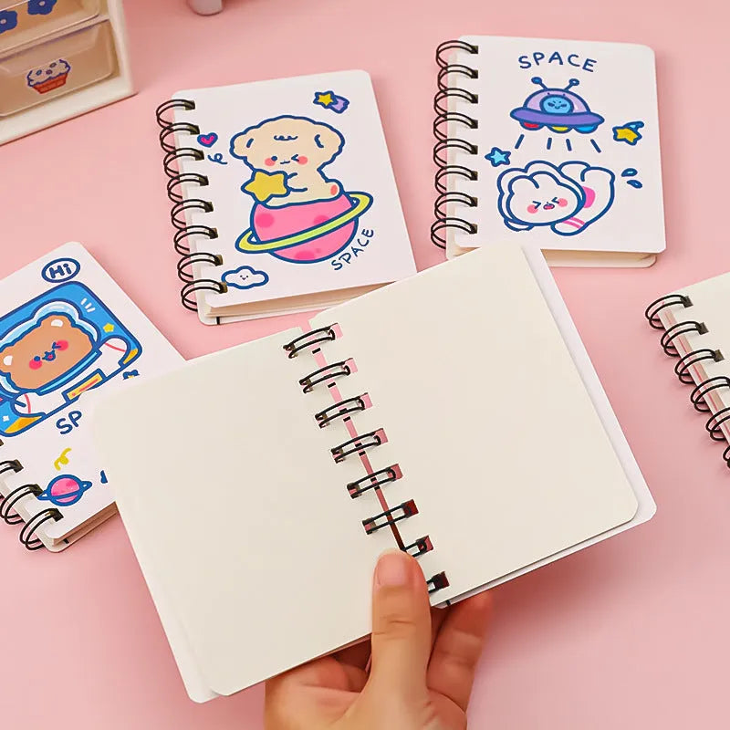 Astronaut series pocket flipper notebook in A6 size, showing one of the four illustrated cover options.