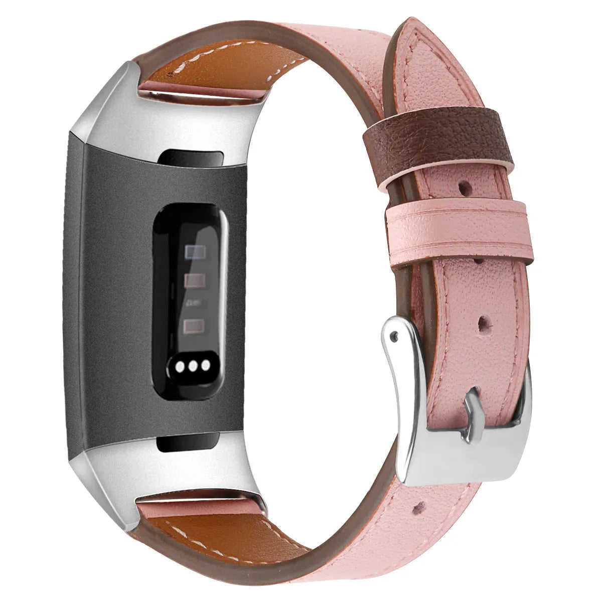 First layer cowhide watch strap for Fitbit Charge 3 and Charge 4, 18mm straight buckle, available in multiple colours and sizes