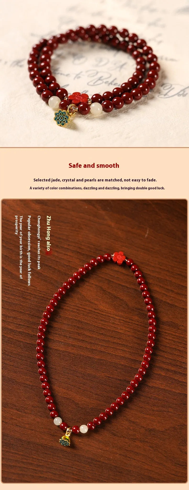 Purple Gold Sand women's bracelet with hand-woven 6mm beads and double circle design featuring Lotus seedpods