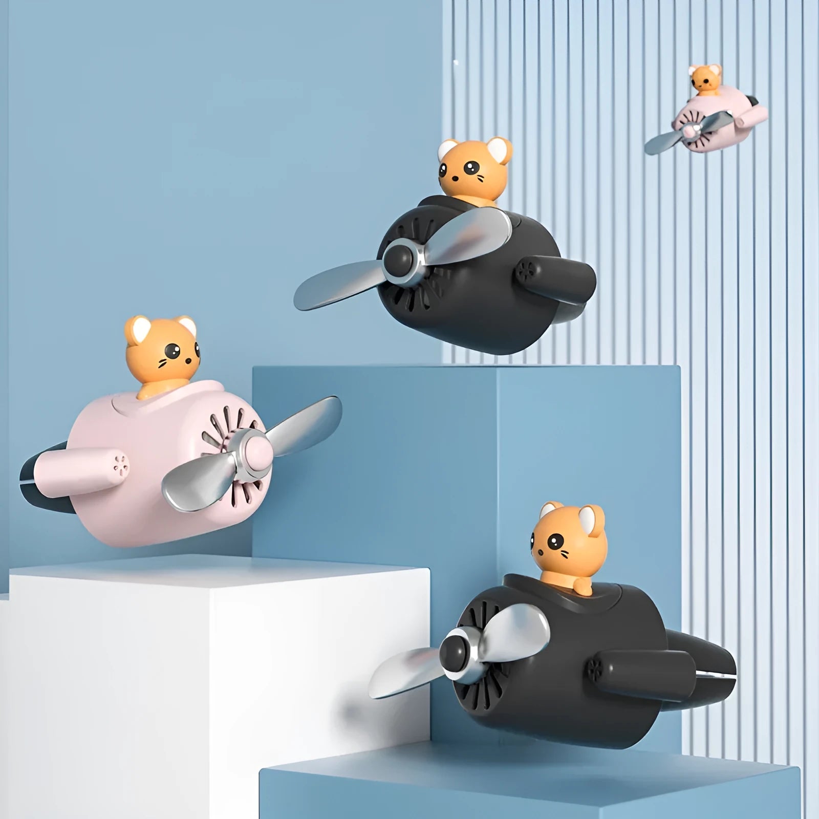 Cartoon aeroplane car air vent diffuser with fragrance slices in choice of colours