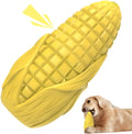 Blue and yellow corn-shaped dog chew toy for medium large breed aggressive chewers