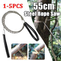 Manual cutting chain saw with wire rope and handle, stainless steel blade, portable hand tool for DIY and garden pruning
