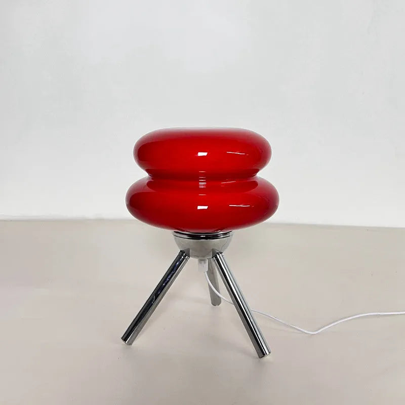 Geometric glass desk lamp in modern minimalist style with multiple colour options