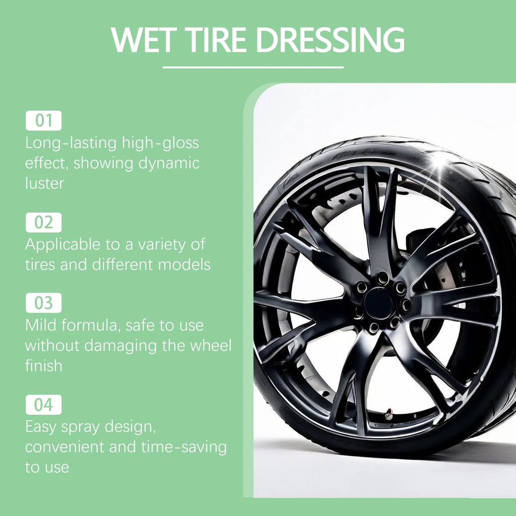 120ml car tire protective agent and green towel for cleaning and polishing