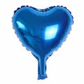 Set of five sparkling metallic peach heart-shaped aluminium foil balloons, 5 inches wide.