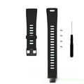 Black silicone replacement wristband strap for smart athletic bracelet with screwdriver and four screws