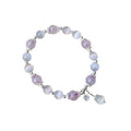 Opal amethyst crystal bracelet with moon charm over 20mm