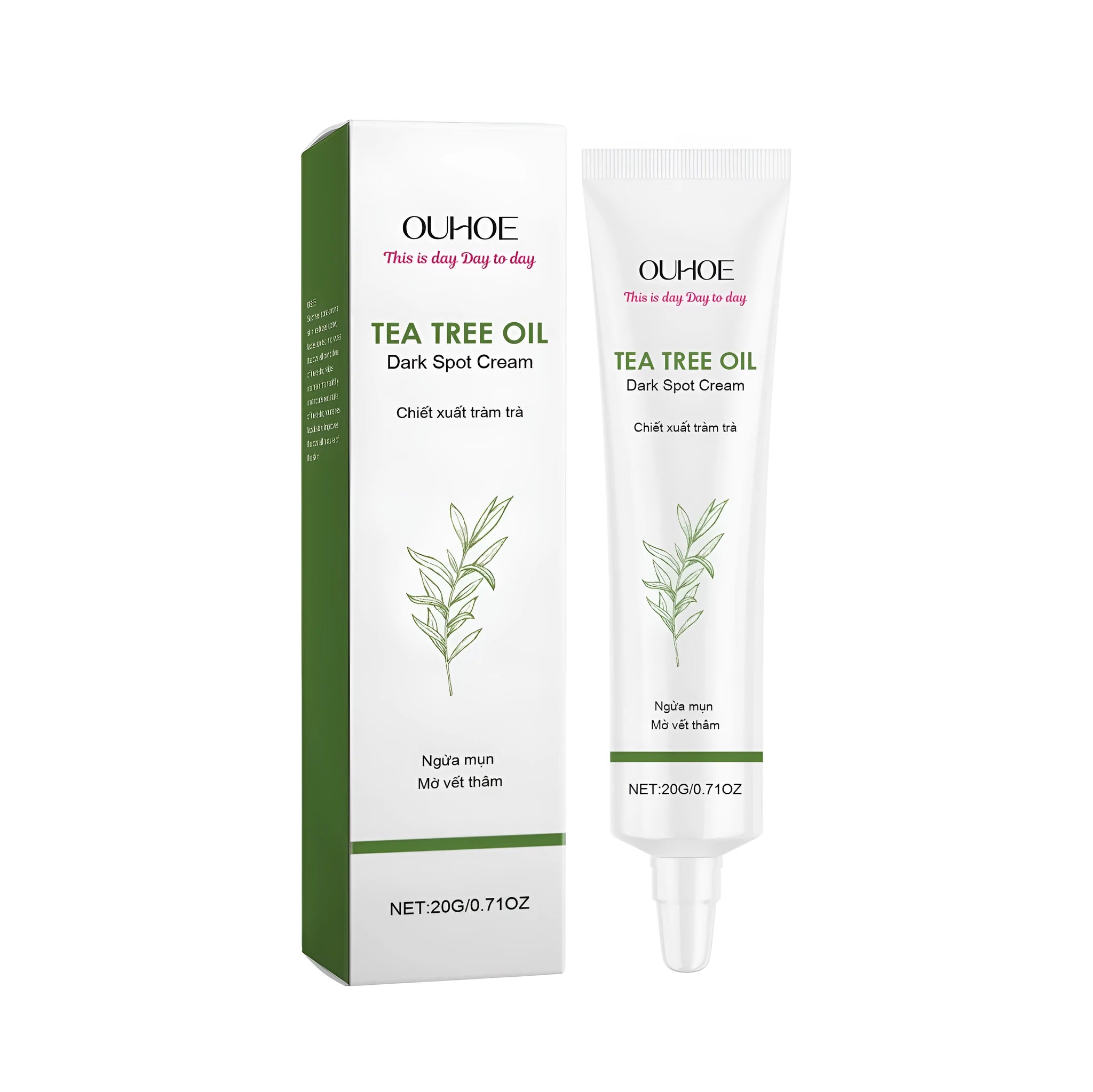 20g jar of facial cream with tea tree oil and nicotinamide for skincare