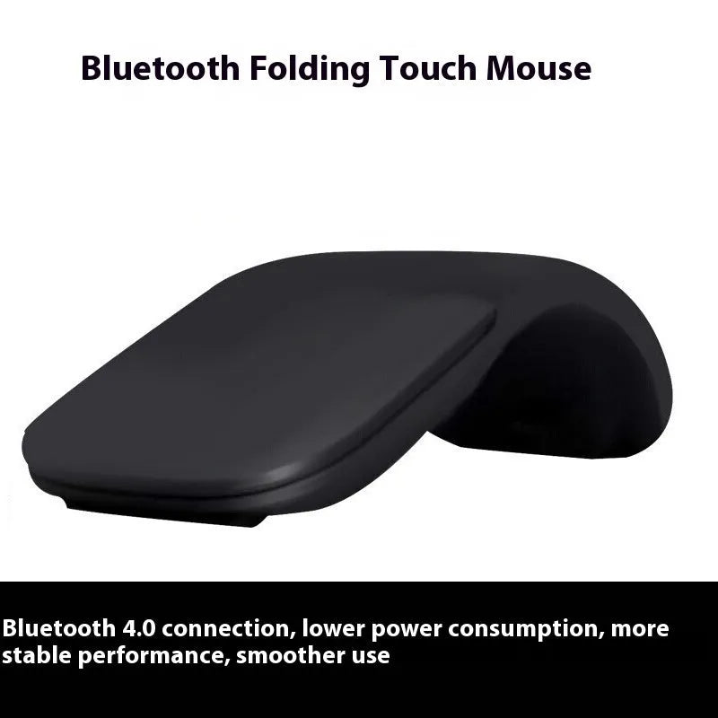 Folding Bluetooth 4.0 touch wireless mouse shown in unfolded position with dimensions 131.2 x 55 x 14.5 mm