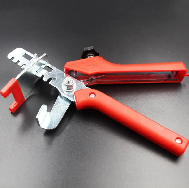 Red tile leveling clip with PVC handles and stainless steel clips, 23.0 x 11.5cm, 6-level adjustment tile installation aid