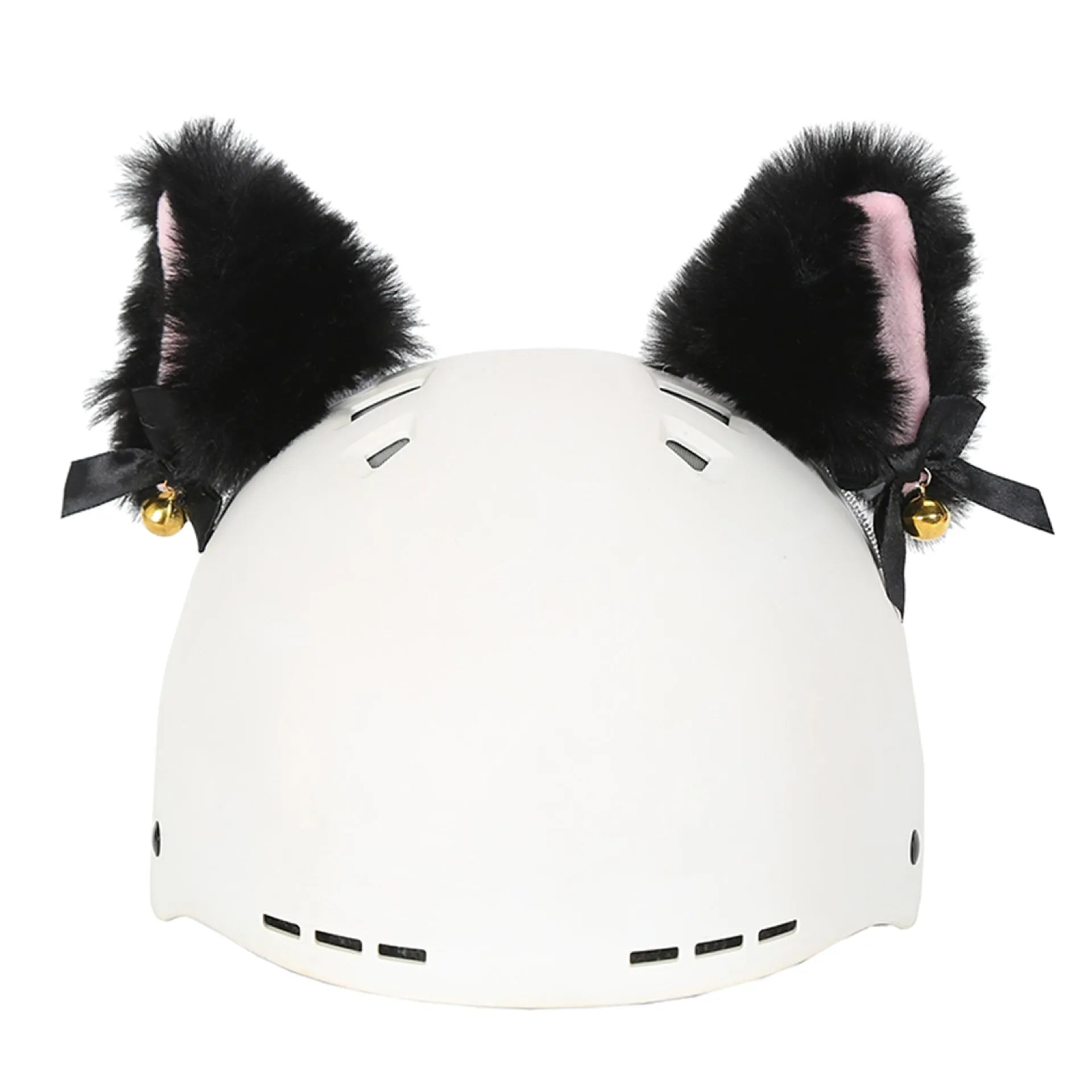 Soft plush cartoon character cover stretched over a pair of black on-ear headphones.