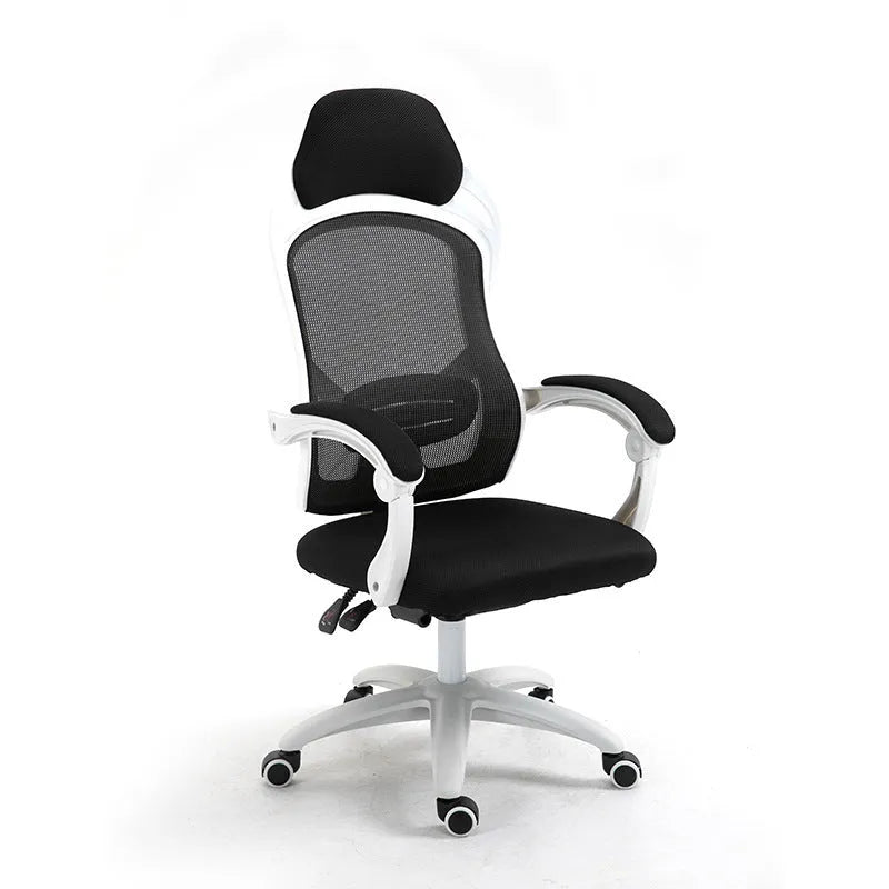 Ergonomic rotating gaming chair with linkage armrests and adjustable lift mechanism
