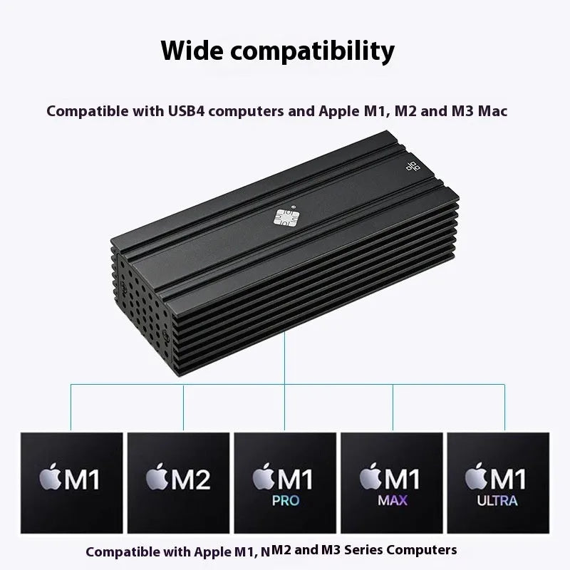 Black Leyu USB4 to RJ45 10 Gigabit Ethernet network adapter on a desk.