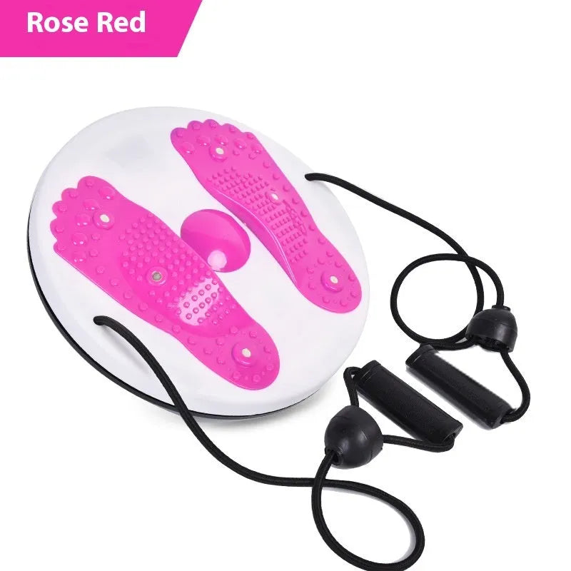 27.5cm waist twisting machine with pull rope in purple, green, rose, or pink for home office outdoor fitness
