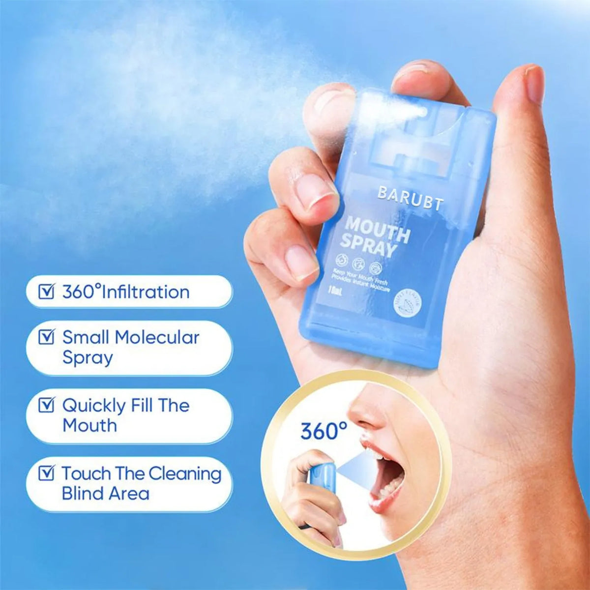 Portable oral spray bottle for men and women, single oral spray for dating and fresh breath