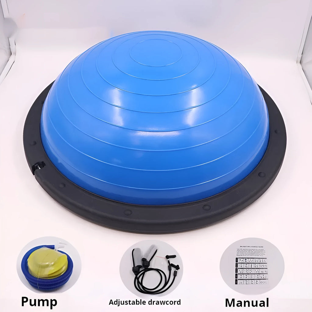 46cm glossy wave velocity yoga balance ball in blue on a white background