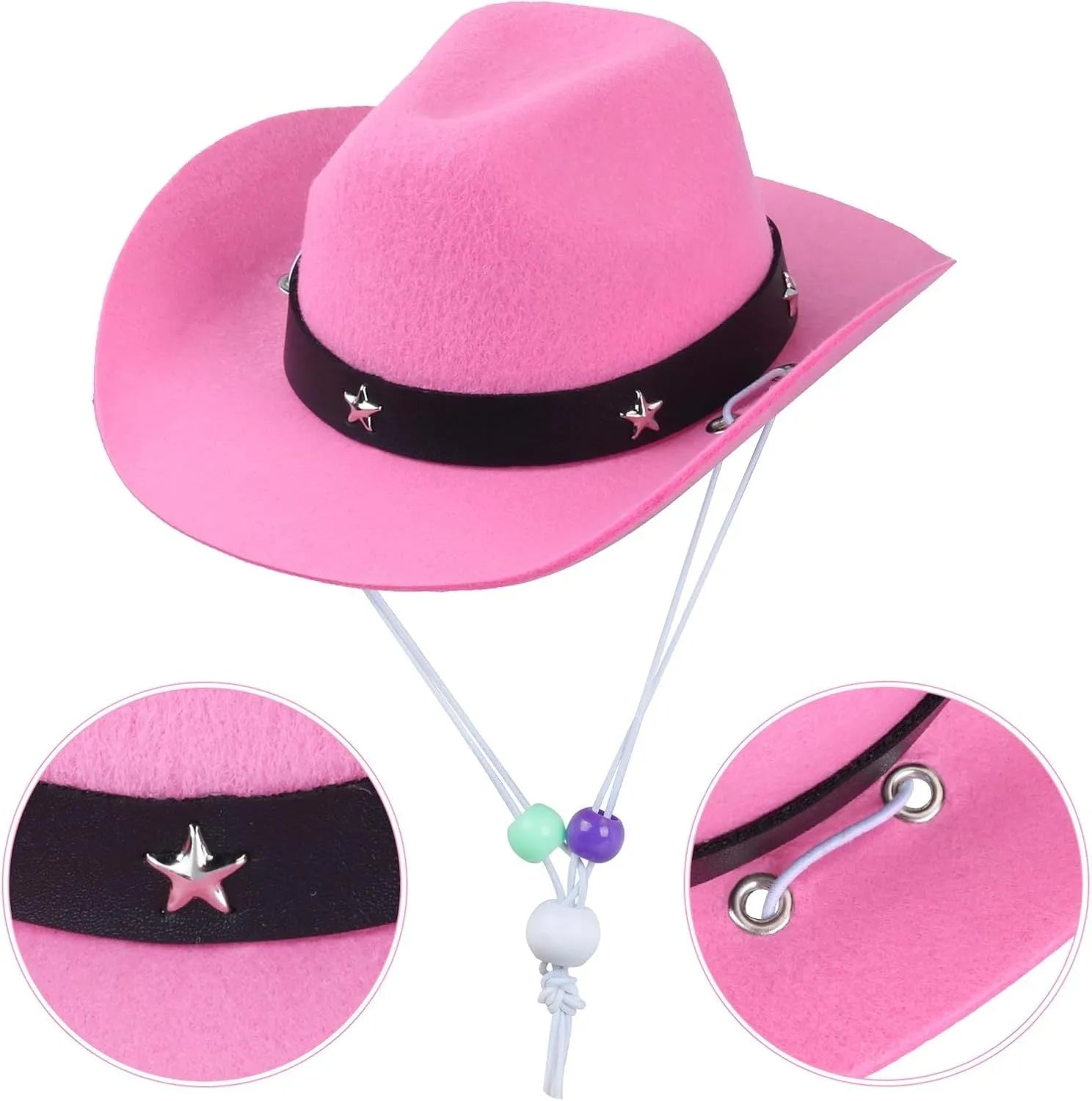 Cat wearing cowboy hat and bandana costume set for Halloween