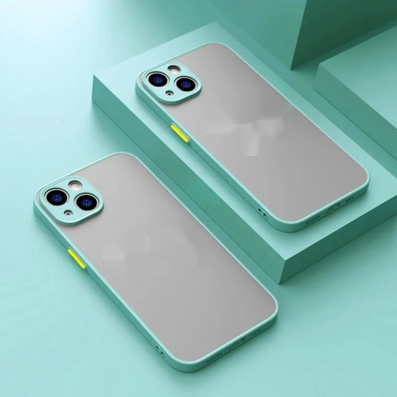Frosted magnetic iPhone case in Dark Moon Green colour, showing textured back and compatible with iPhone 15 Pro.