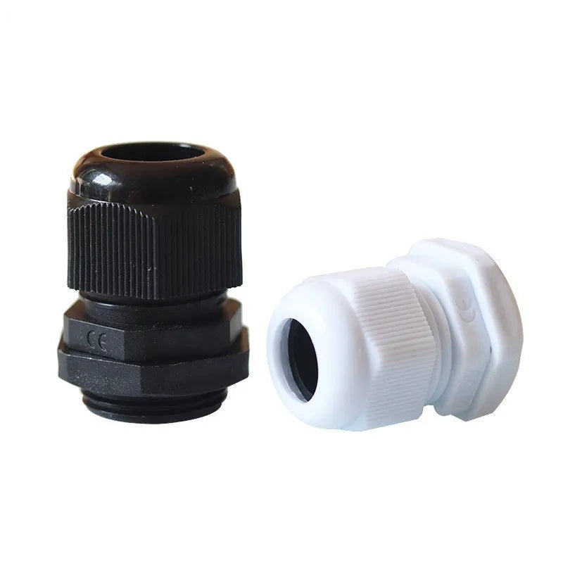 PG11 IP68 nylon cable waterproof connector in black, red, and white plastic