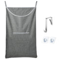 Large hanging laundry bag polyester black or gray behind door storage for dirty clothes with hook