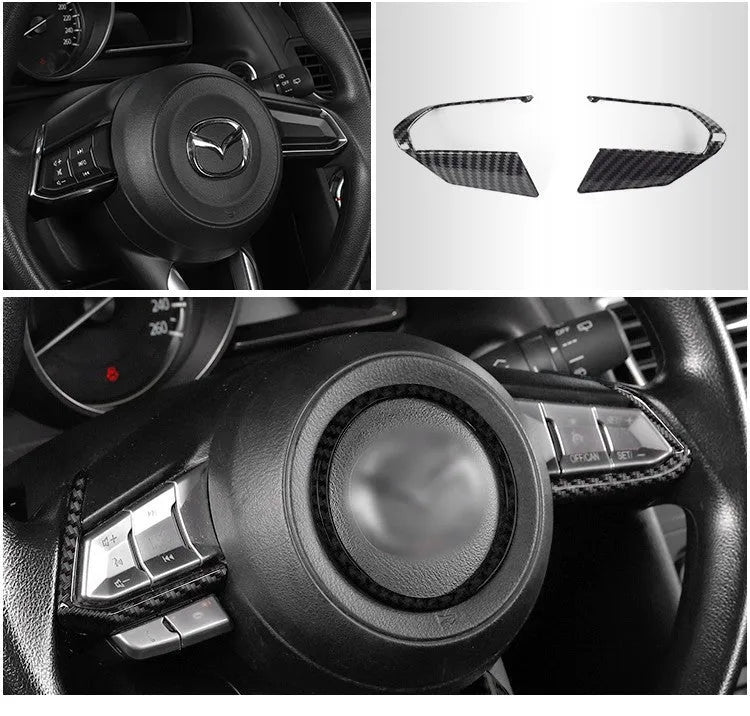A pair of left and right ABS steering wheel frames for car interior dashboard decoration.
