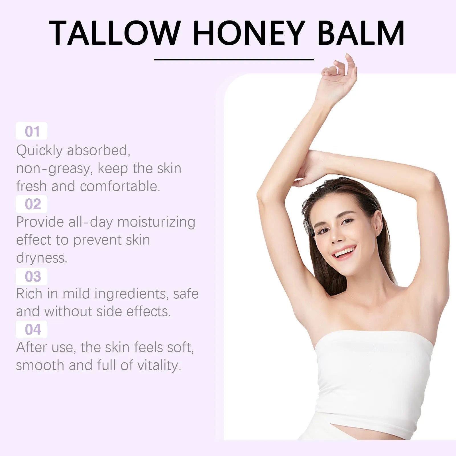 57g tallow honey skin repair moisturising cream container with ingredients label showing titanium dioxide and zinc oxide